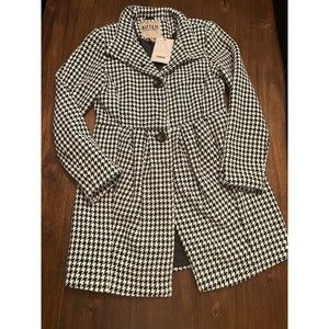 Bitten Sarah Jessica Parker Womens Large Coat Houndstooth Plaid Wool Blend